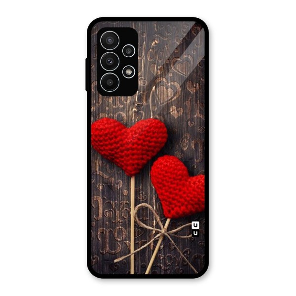 Thread Art Wooden Print Glass Back Case for Galaxy A23