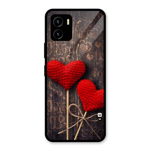 Thread Art Wooden Print Glass Back Case for Vivo Y15s