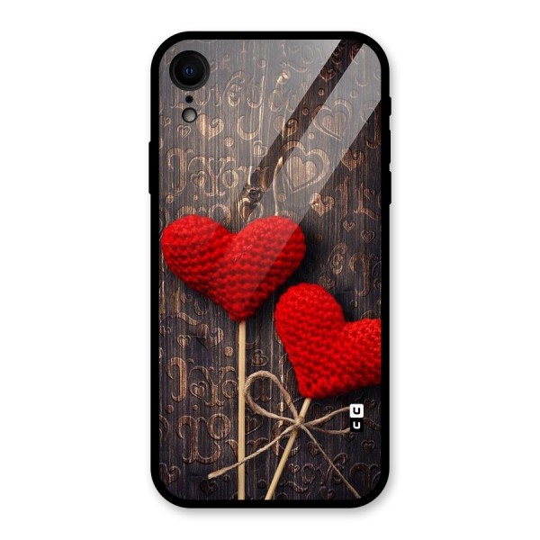 Thread Art Wooden Print Glass Back Case for XR