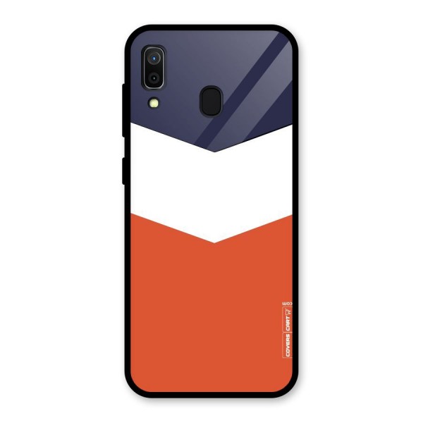 Three Colour Pattern Glass Back Case for Galaxy A30