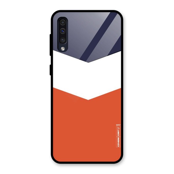 Three Colour Pattern Glass Back Case for Galaxy A50