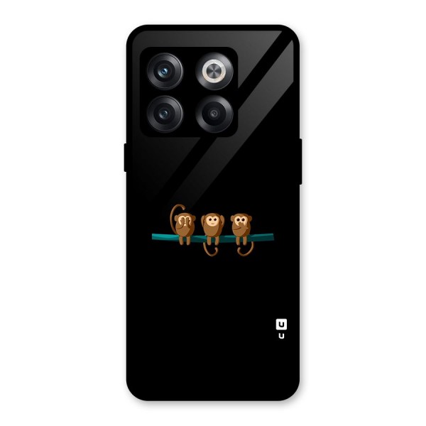 Three Cute Monkeys Glass Back Case for OnePlus 10T