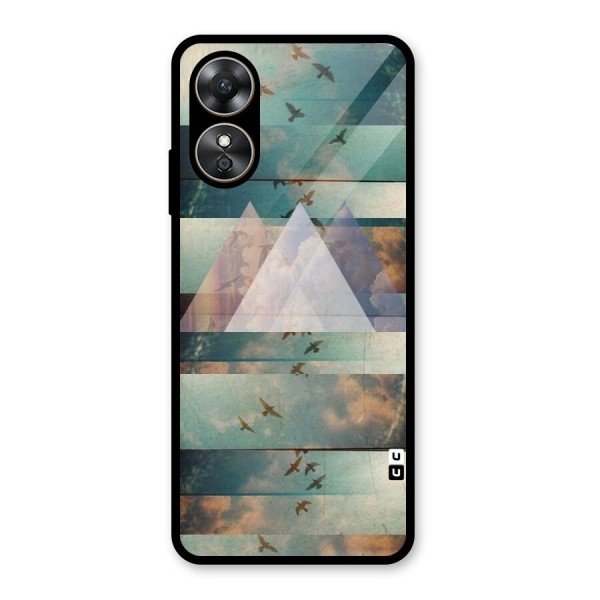 Three Triangles Glass Back Case for Oppo A17