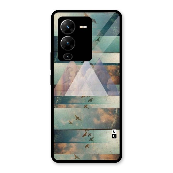 Three Triangles Glass Back Case for Vivo V25 Pro