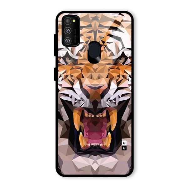 Tiger Abstract Art Glass Back Case for Galaxy M21