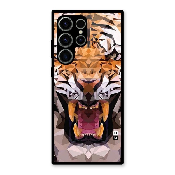 Tiger Abstract Art Glass Back Case for Galaxy S23 Ultra