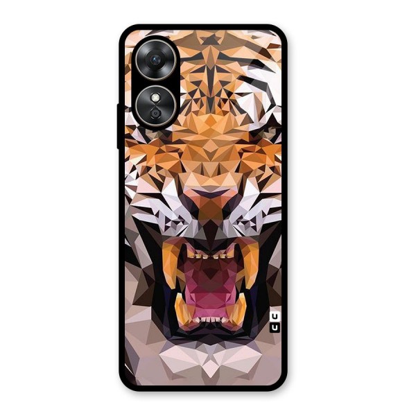 Tiger Abstract Art Glass Back Case for Oppo A17