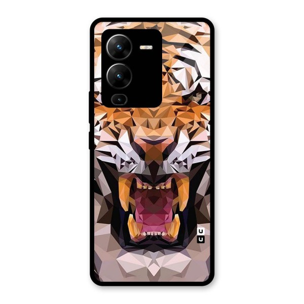 Tiger Abstract Art Glass Back Case for Vivo V25 Pro