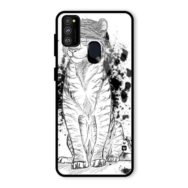 Tiger Wink Glass Back Case for Galaxy M21