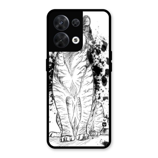 Tiger Wink Glass Back Case for Oppo Reno8 5G