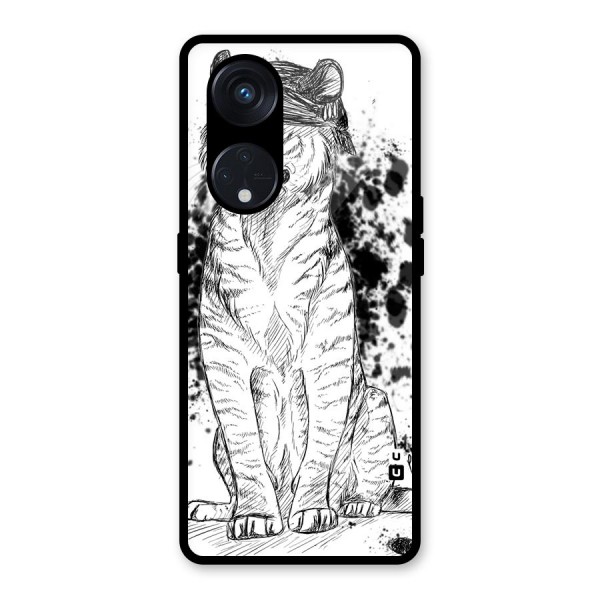 Tiger Wink Glass Back Case for Reno8 T 5G