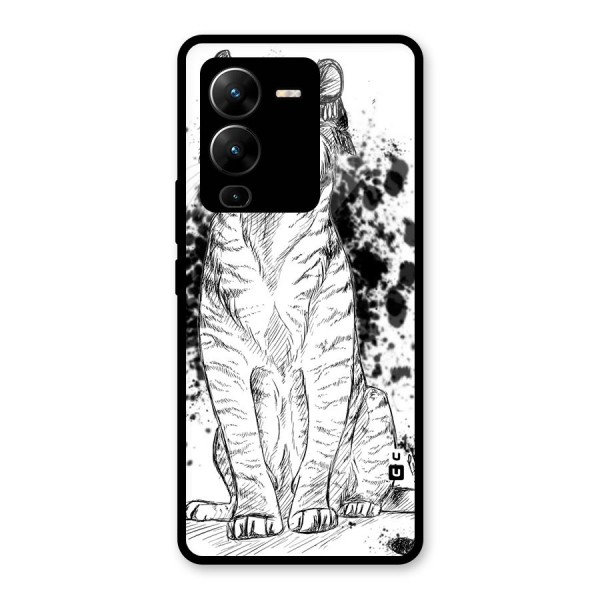 Tiger Wink Glass Back Case for Vivo V25 Pro