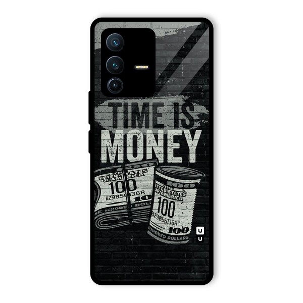 Time Is Money Glass Back Case for Vivo V23 Pro