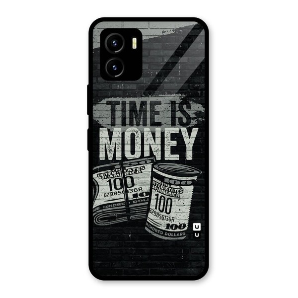 Time Is Money Glass Back Case for Vivo Y15s