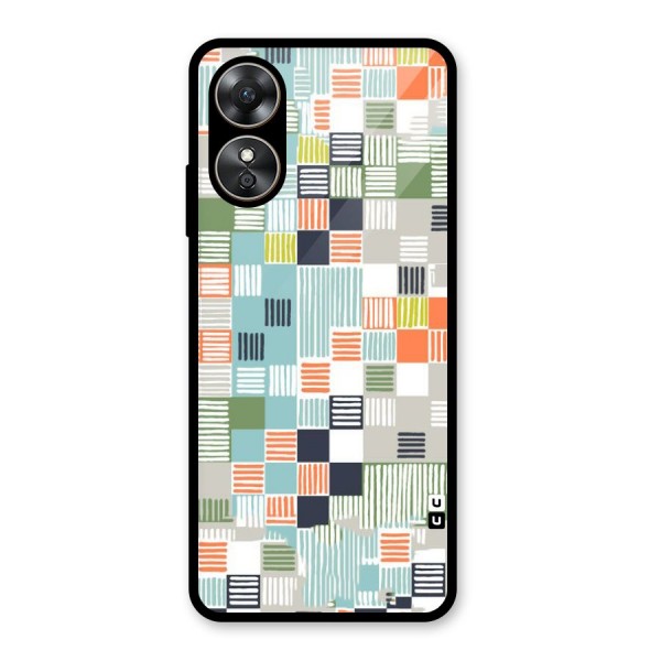 Tiny Boxes Stripes Glass Back Case for Oppo A17