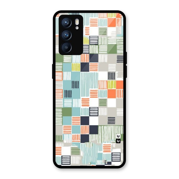 Tiny Boxes Stripes Glass Back Case for Oppo Reno6 5G