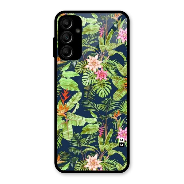 Tiny Flower Leaves Glass Back Case for Galaxy A14 5G