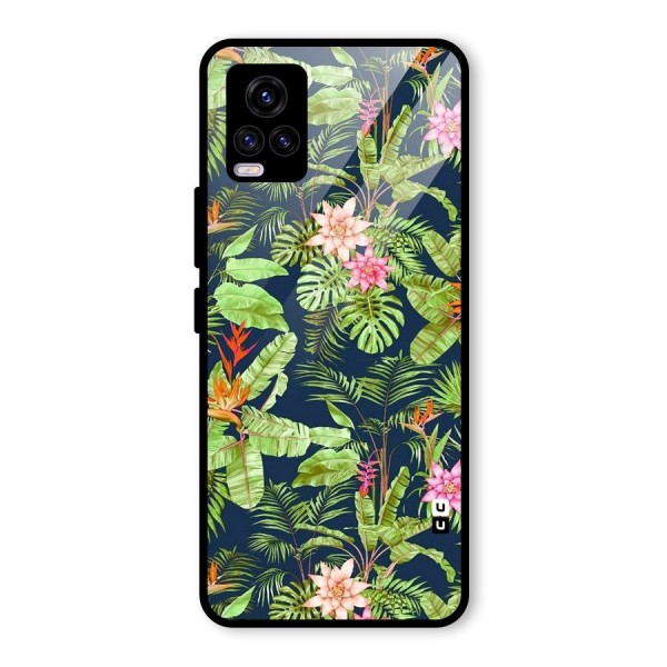 Tiny Flower Leaves Glass Back Case for Vivo V20