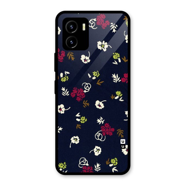 Tiny Flowers Glass Back Case for Vivo Y15s