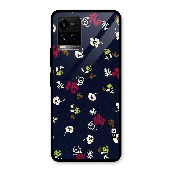 Tiny Flowers Glass Back Case for Vivo Y21A