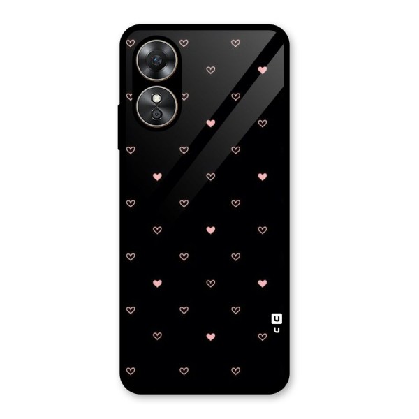 Tiny Little Pink Pattern Glass Back Case for Oppo A17