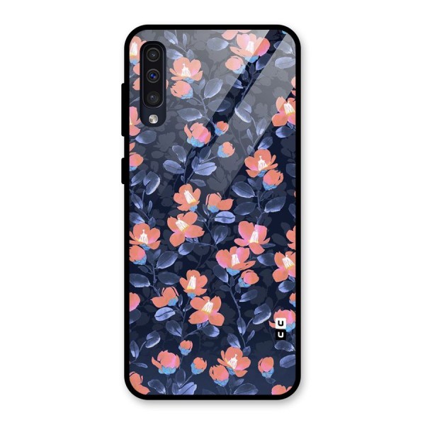 Tiny Peach Flowers Glass Back Case for Galaxy A50
