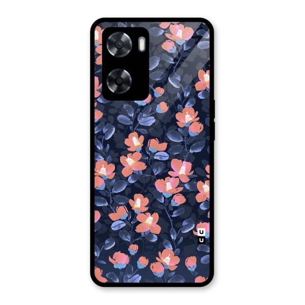 Tiny Peach Flowers Glass Back Case for Oppo A57 2022