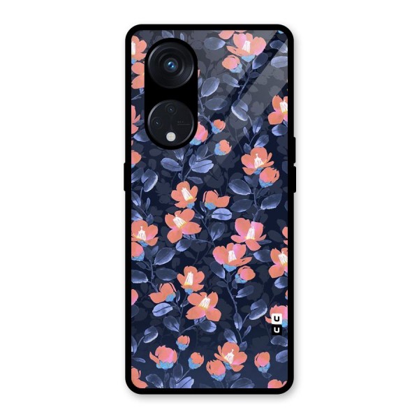 Tiny Peach Flowers Glass Back Case for Reno8 T 5G