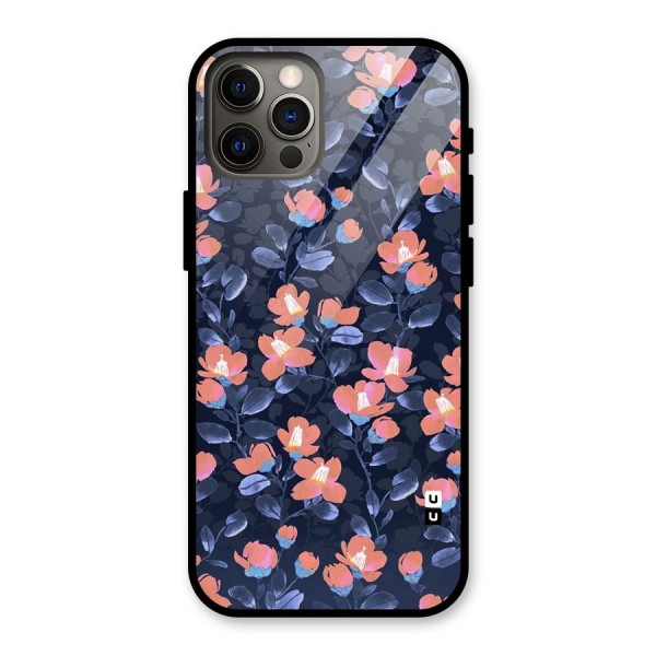 Tiny Peach Flowers Glass Back Case for iPhone 12 Pro