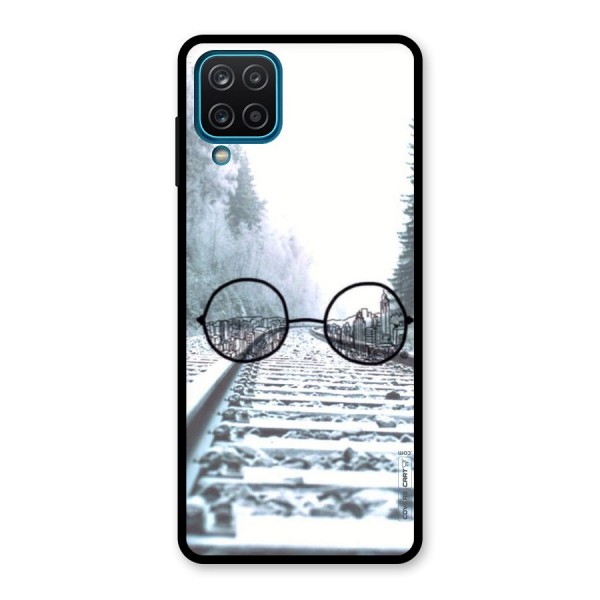 Tracks And Specs Glass Back Case for Galaxy A12