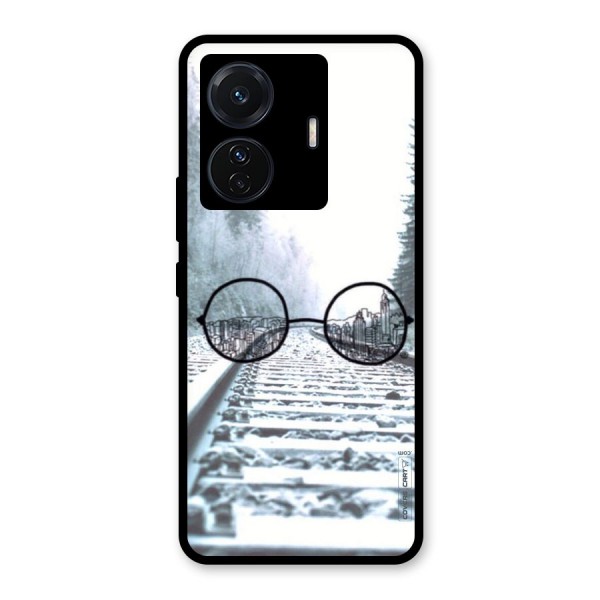 Tracks And Specs Glass Back Case for Vivo T1 Pro