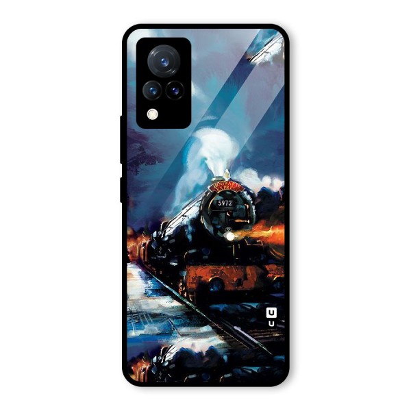 Train Art Glass Back Case for Vivo V21 5G