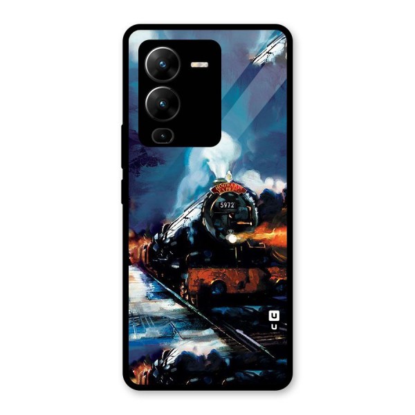 Train Art Glass Back Case for Vivo V25 Pro