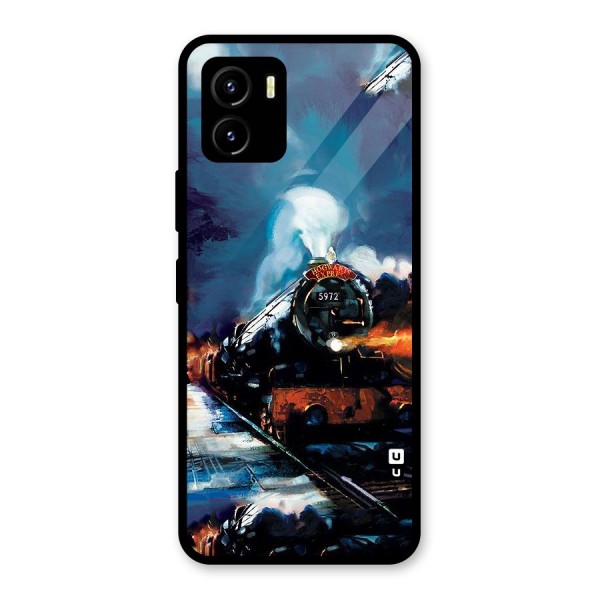 Train Art Glass Back Case for Vivo Y15s