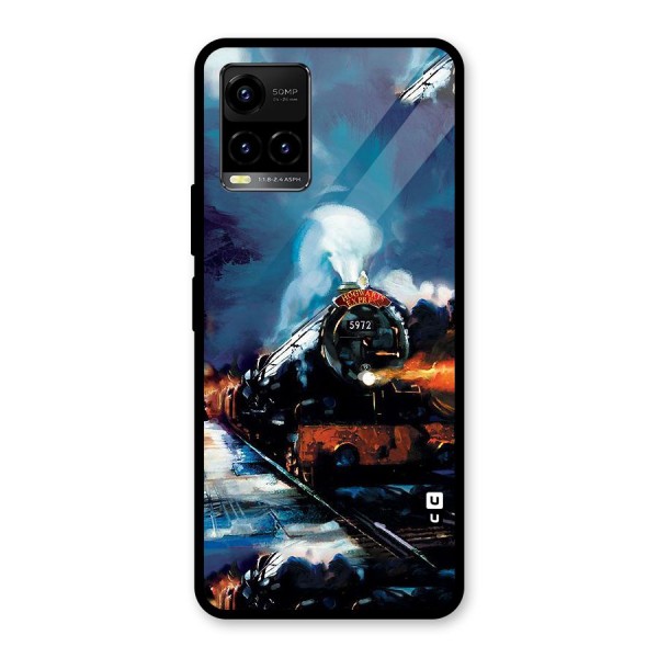 Train Art Glass Back Case for Vivo Y21A