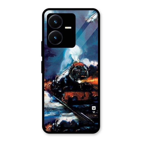 Train Art Glass Back Case for Vivo Y22