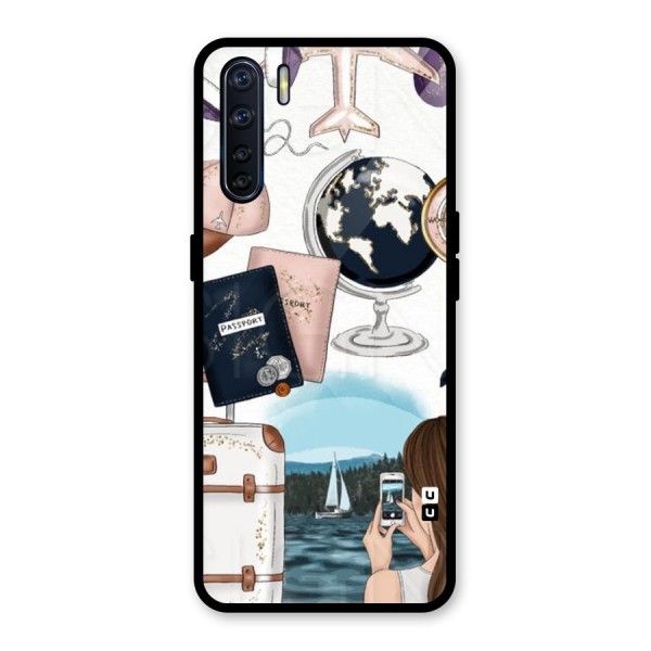 Travel Diaries Glass Back Case for Oppo F15