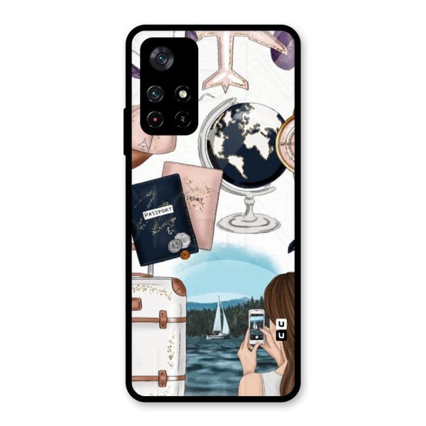 Travel Diaries Glass Back Case for Poco M4 Pro 5G