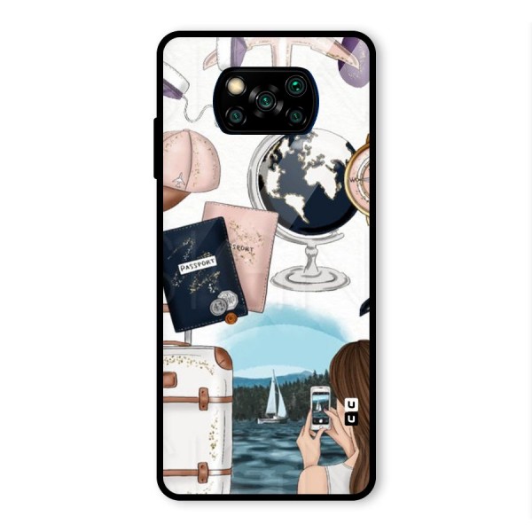 Travel Diaries Glass Back Case for Poco X3 Pro