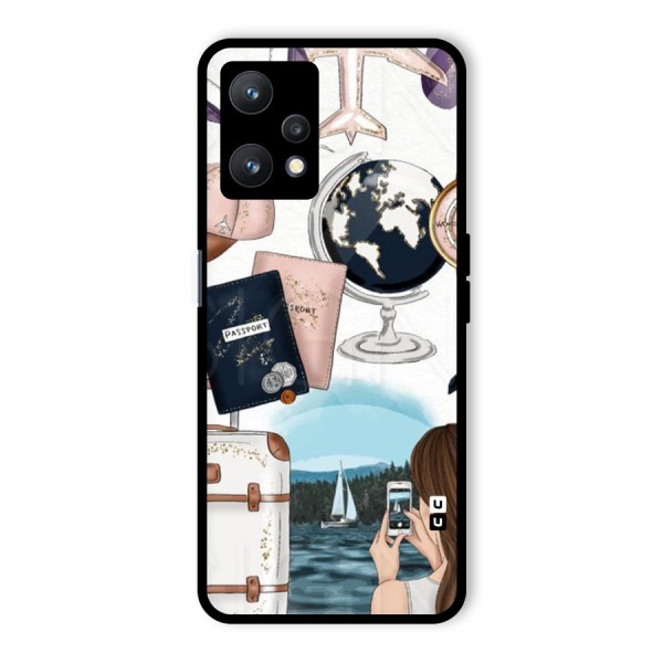 Travel Diaries Glass Back Case for Realme 9 Pro 5G