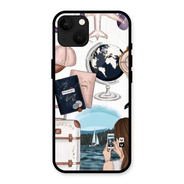 Travel Diaries Glass Back Case for iPhone 13