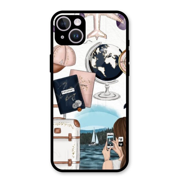 Travel Diaries Glass Back Case for iPhone 14 Plus