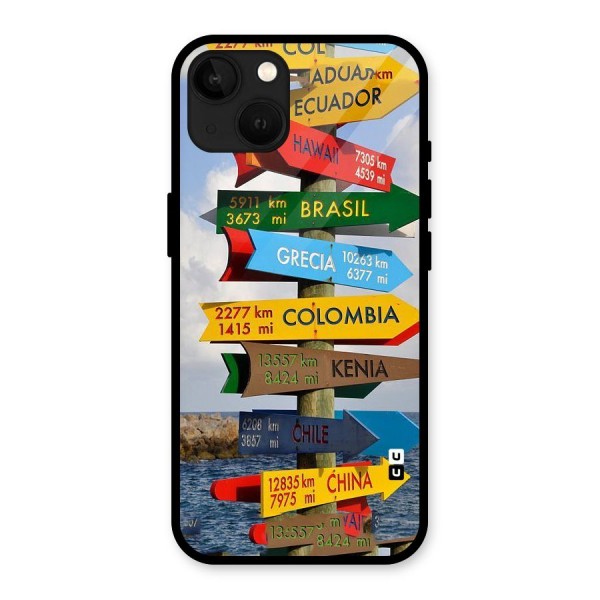 Travel Directions Glass Back Case for iPhone 13