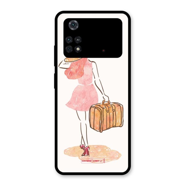 Travel Girl Glass Back Case for Poco M4 Pro 4G