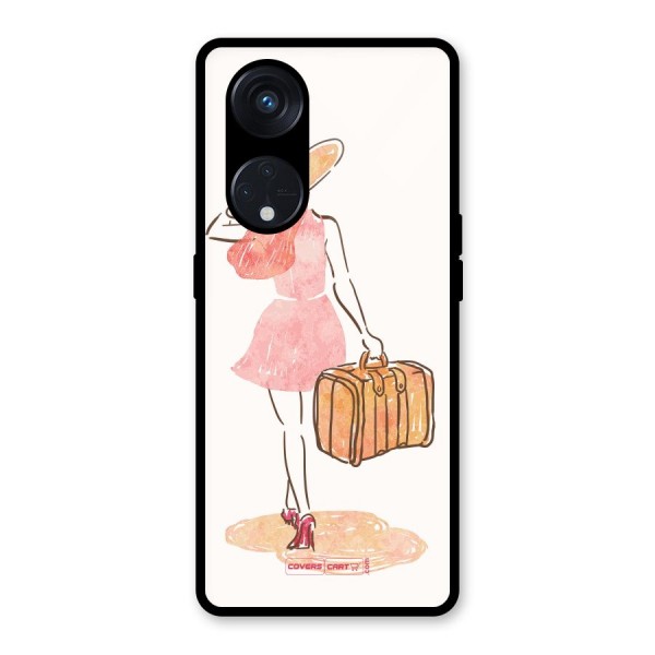 Travel Girl Glass Back Case for Reno8 T 5G