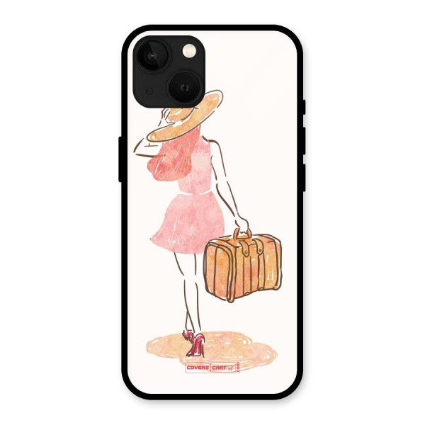 Travel Girl Glass Back Case for iPhone 13