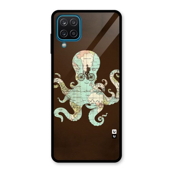 Travel Octopus Glass Back Case for Galaxy A12