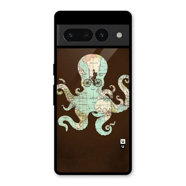 Travel Octopus Glass Back Case for Google Pixel 7 Pro