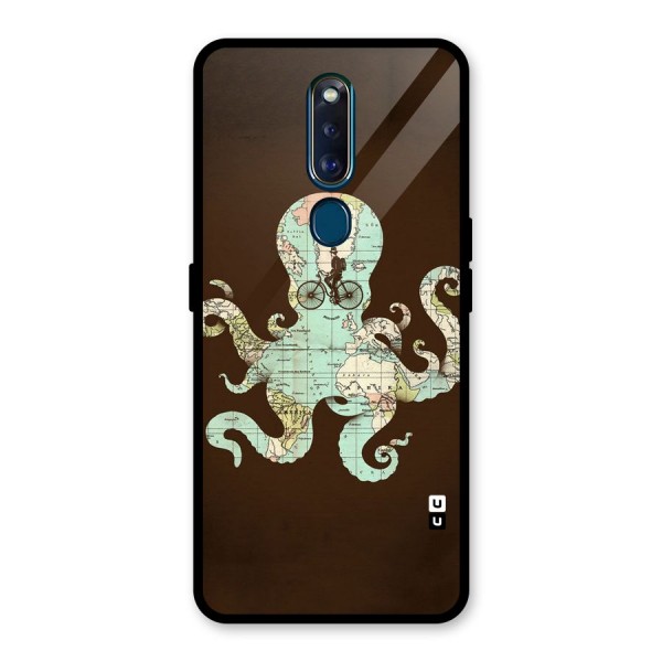 Travel Octopus Glass Back Case for Oppo F11 Pro