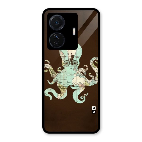 Travel Octopus Glass Back Case for Vivo T1 Pro